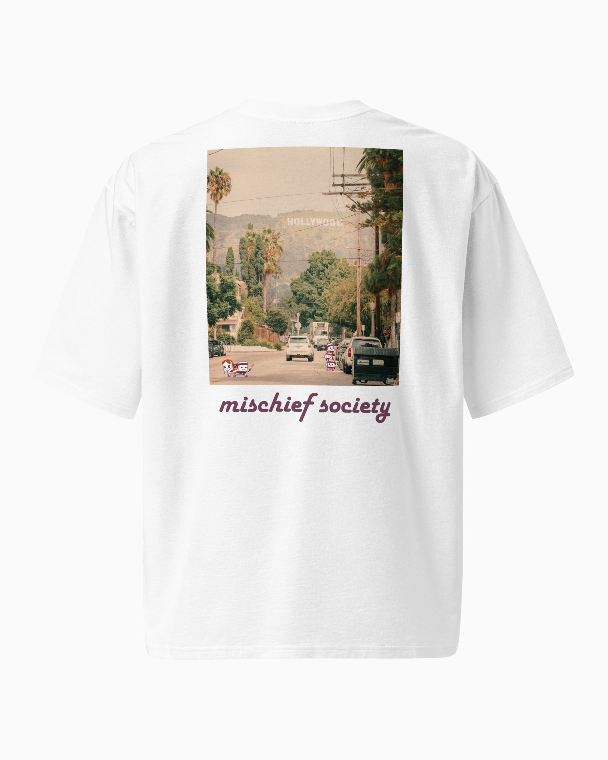 Mischief Society - Samurai Sushi Street Fight - White Shirt Adult - Back