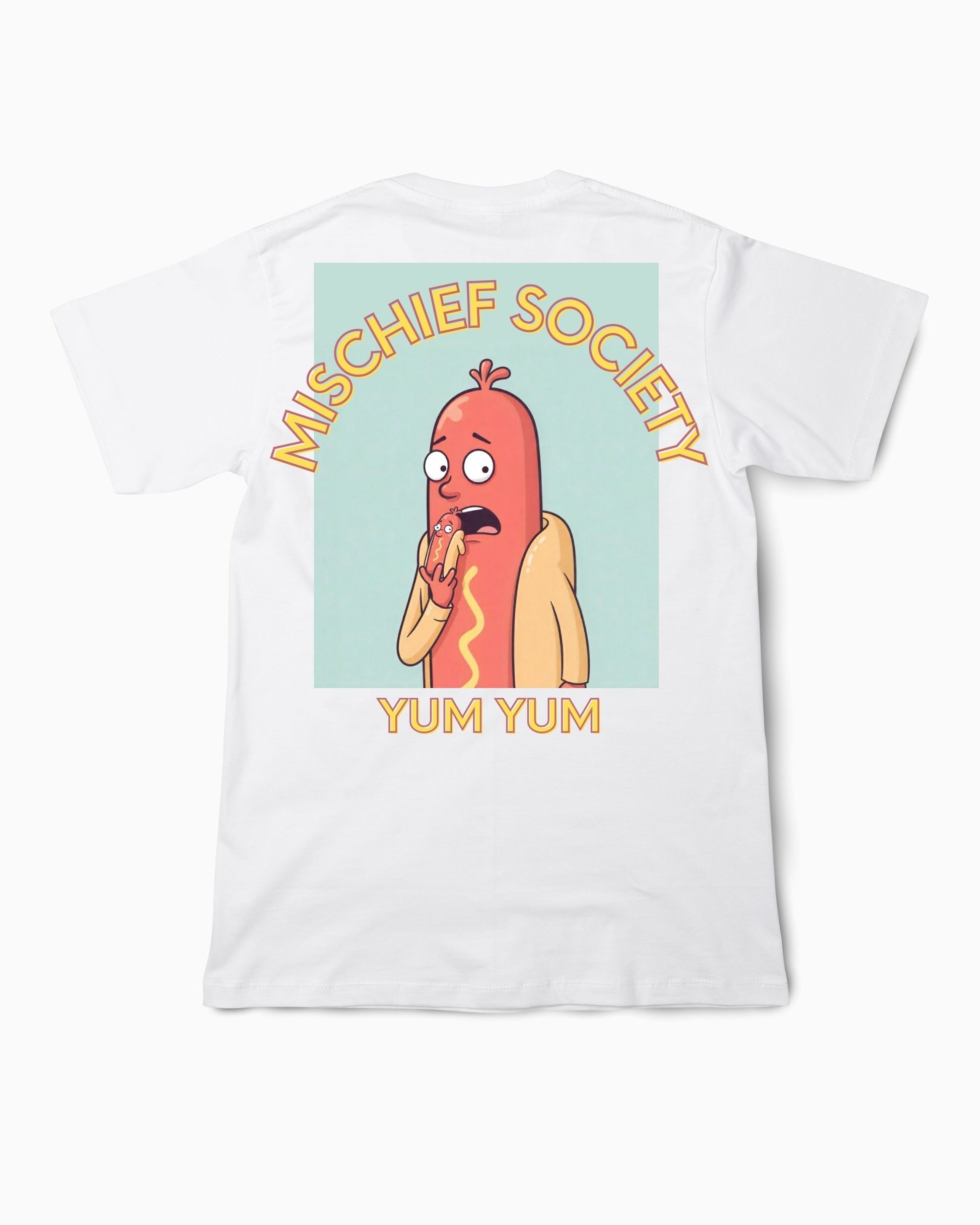 Mischief Society Hot Dog - Kid White Shirt - Back