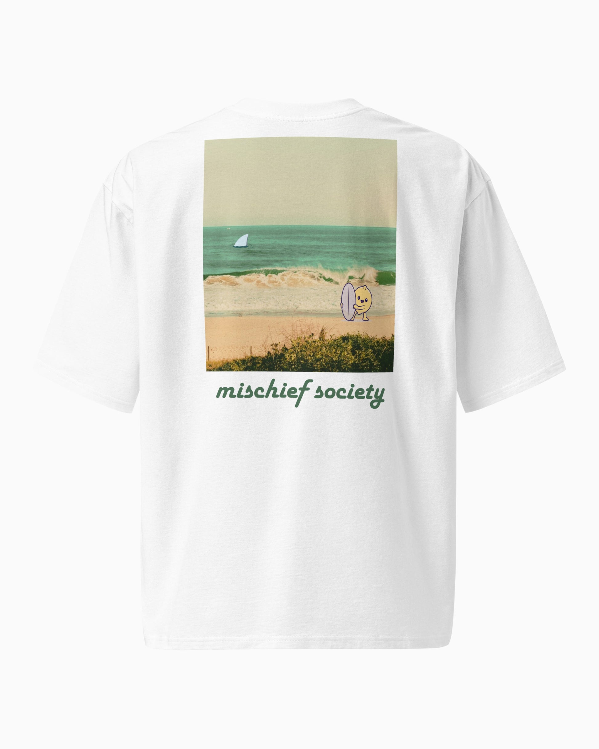 Mischief Society Lemon Surf - Adult White Shirt - Back