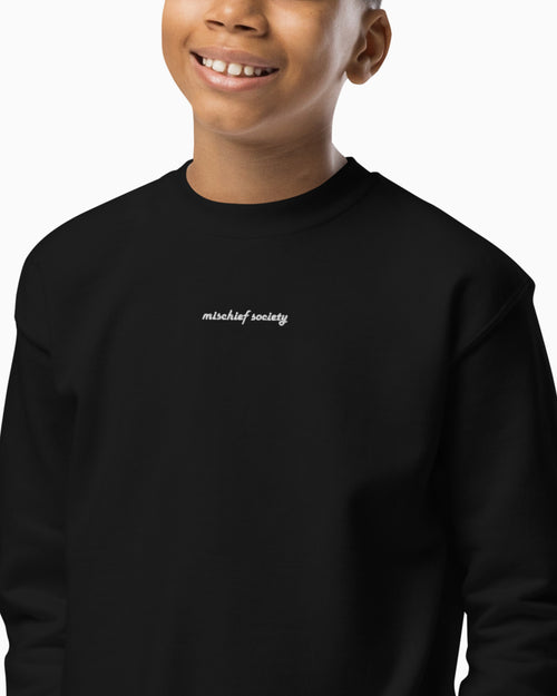 Mischief Society - Kid Black Sweater - Front View