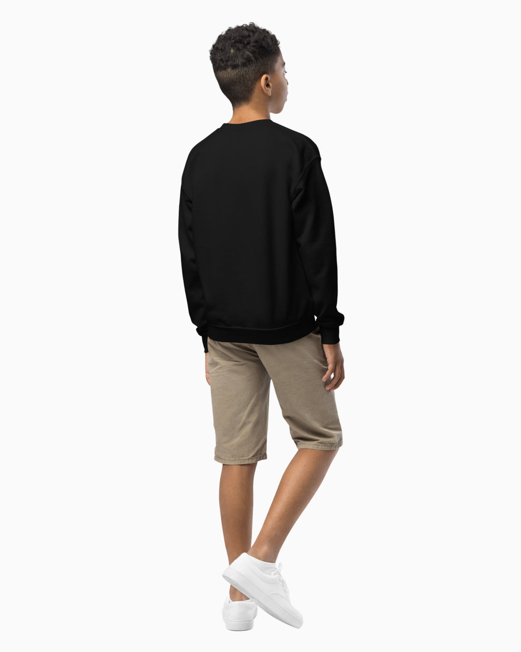 Mischief Society - Kid Black Sweater - Model Back
