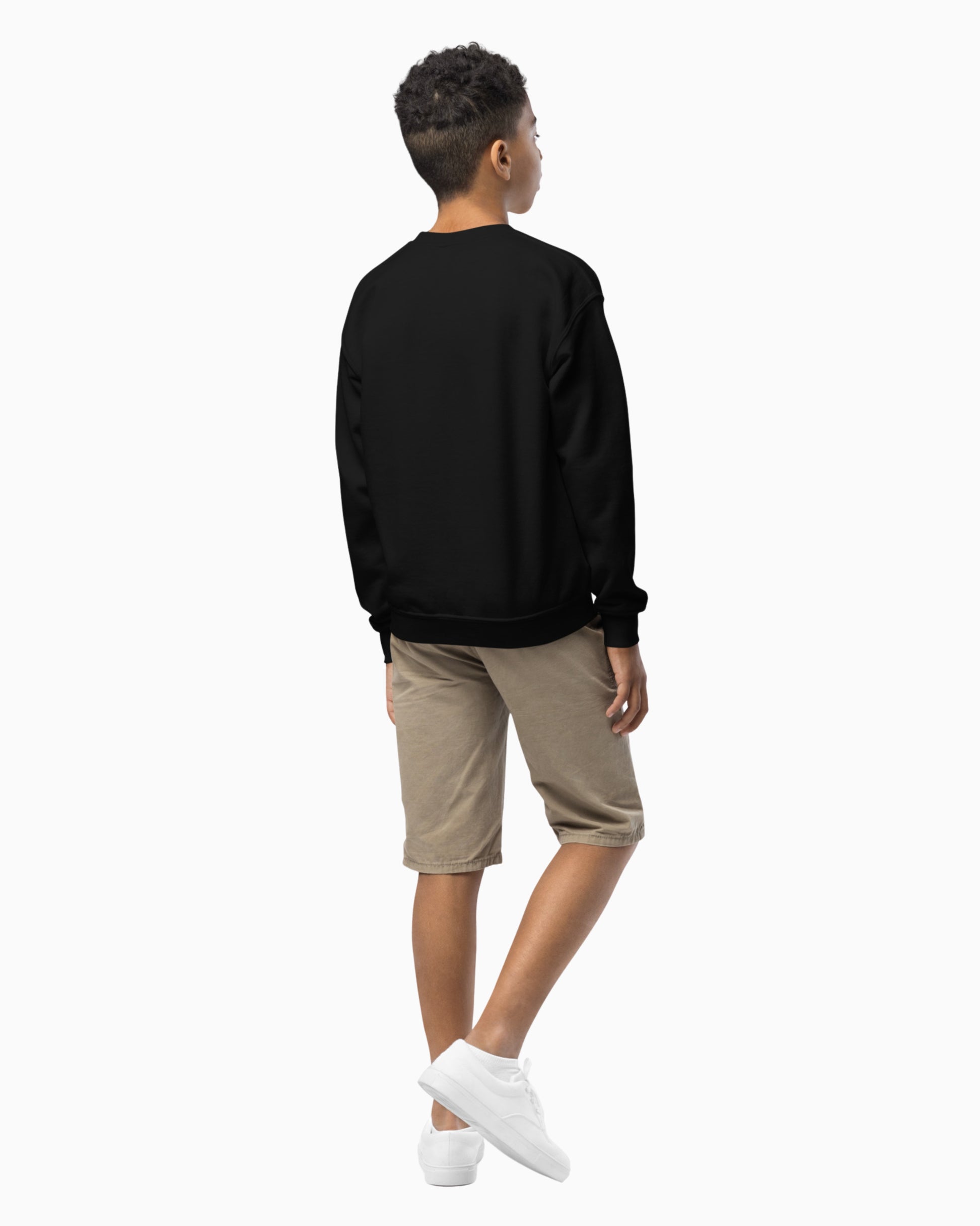 Mischief Society - Kid Black Sweater - Model Back