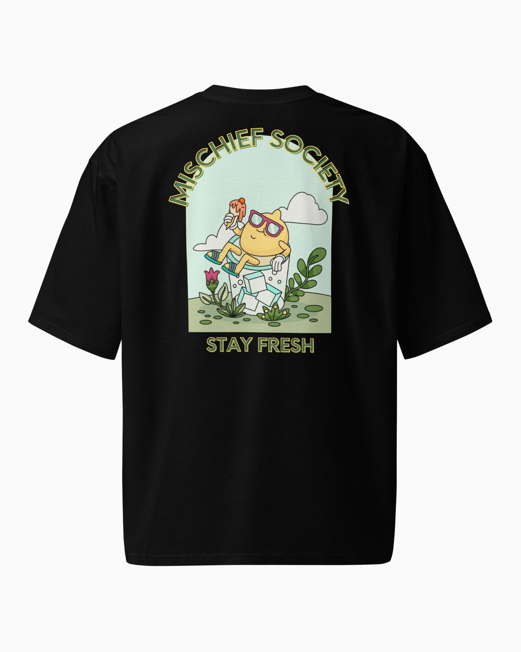 Mischief Society - Lemon Chillin Black Shirt - Adult - Back