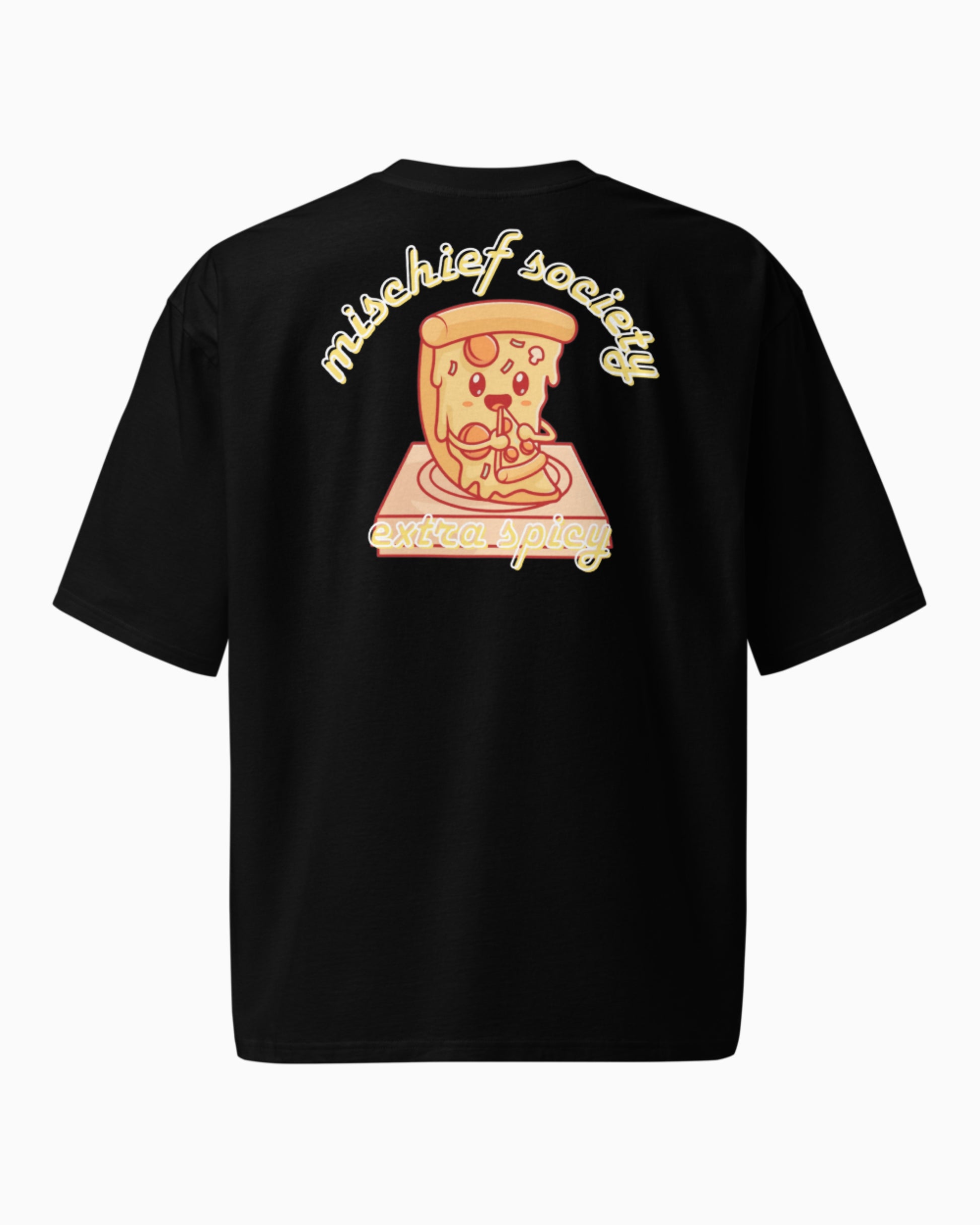 Mischief Society - Pizza Pizza Black Shirt - Adult - Back