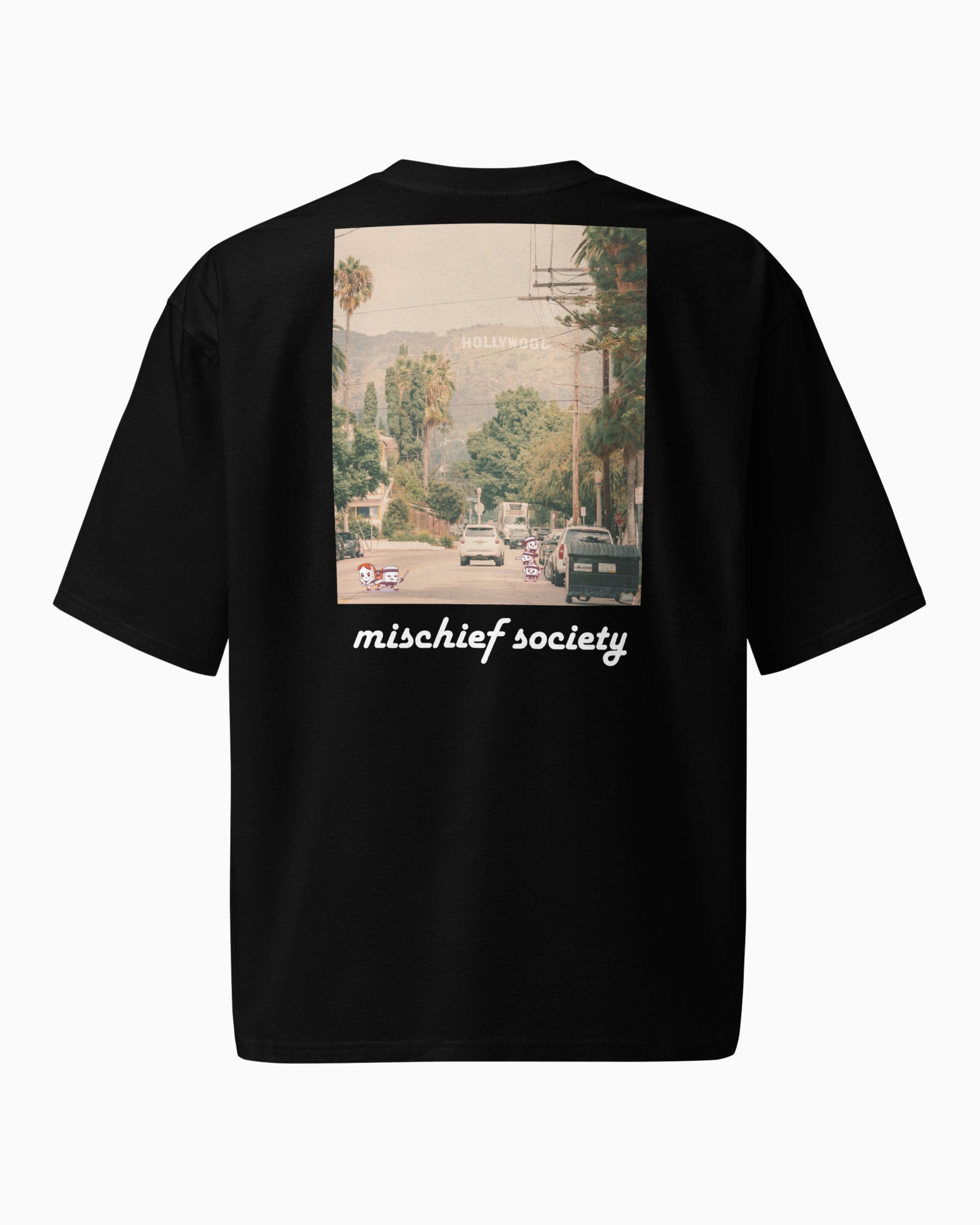 Mischief Society - Samurai Sushi Street Fight - Black Shirt Adult - Back