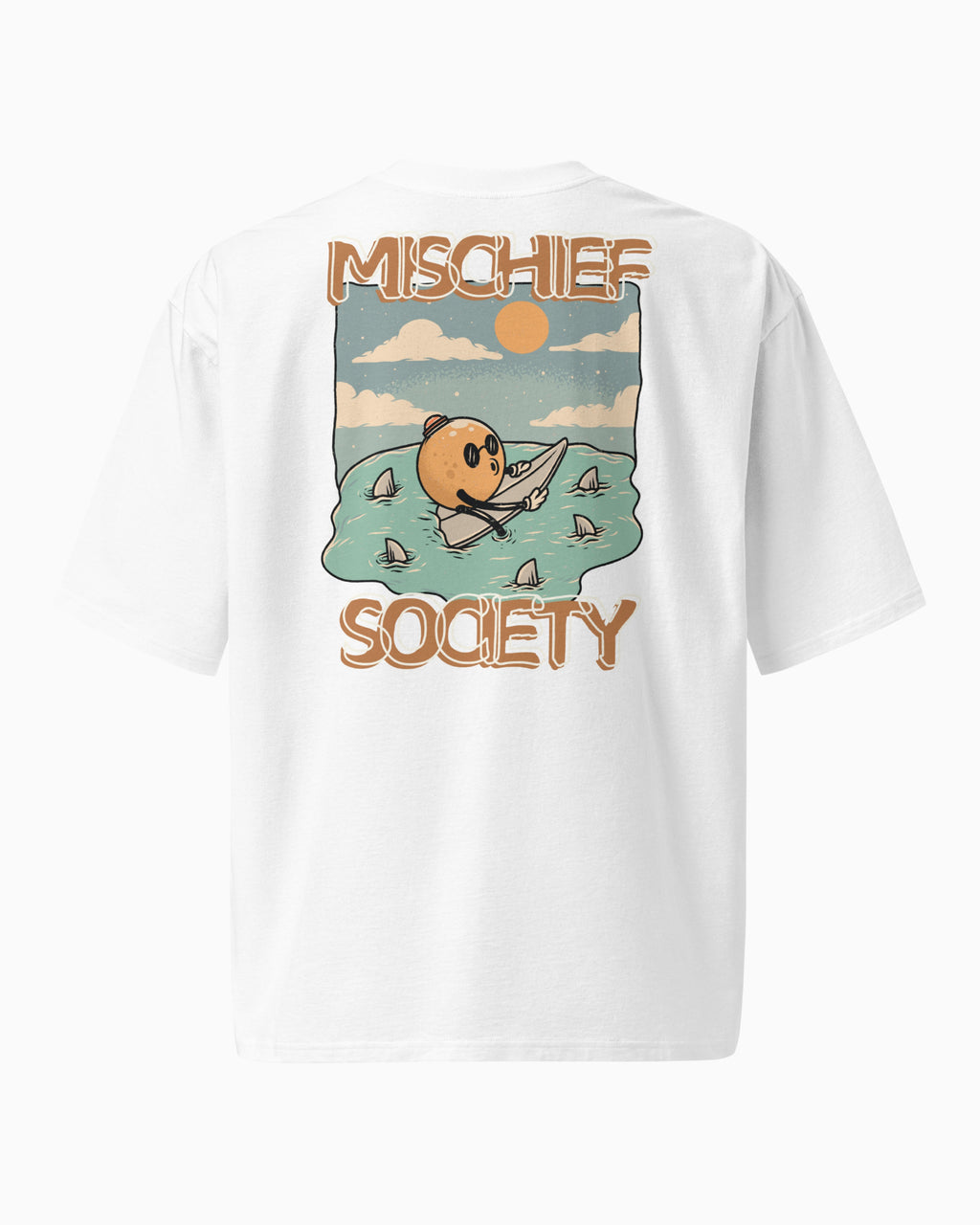 Mischief Society - Shark Bite White Shirt - Adult - Back