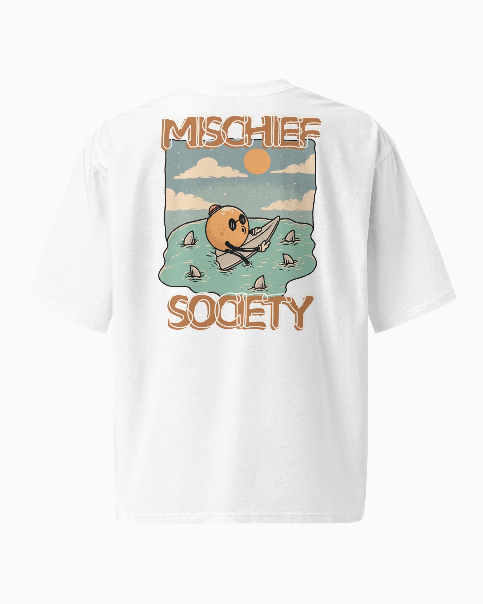 Mischief Society - Shark Bite White Shirt - Adult - Back