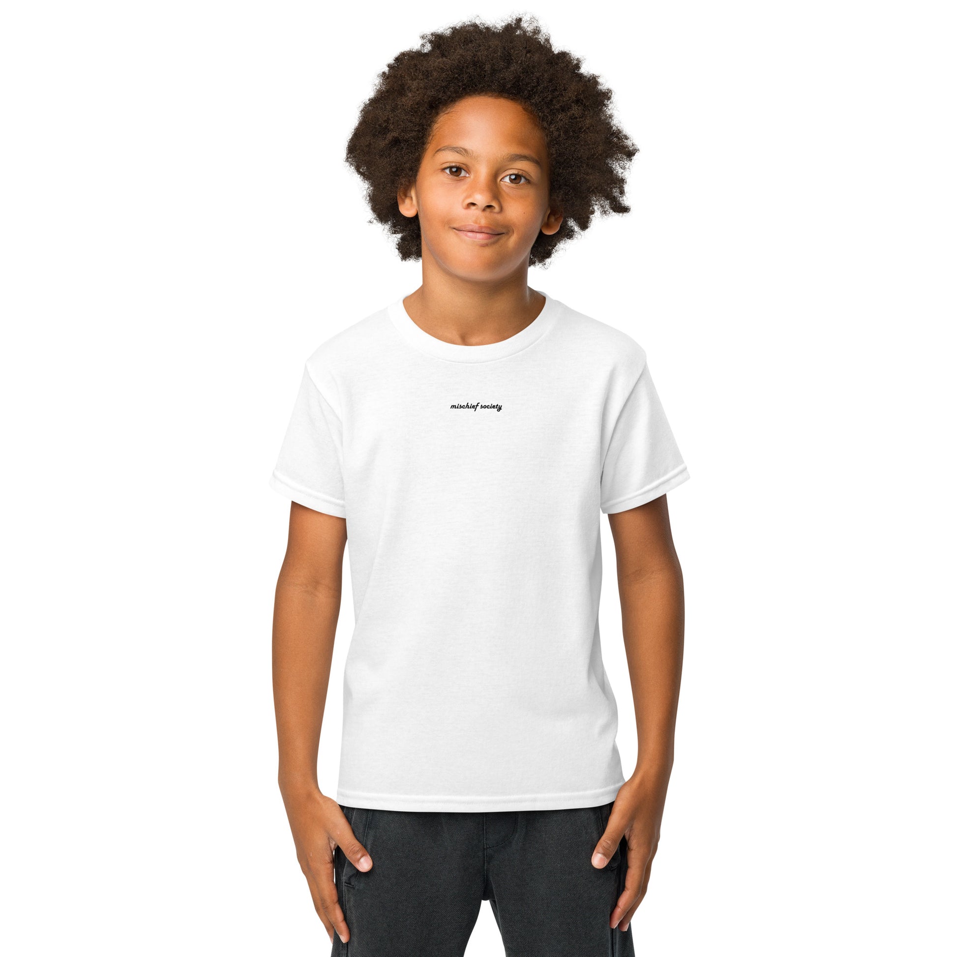 Mischief Society - Sushi Samurai Fight - Kids White Shirt - Front Boy