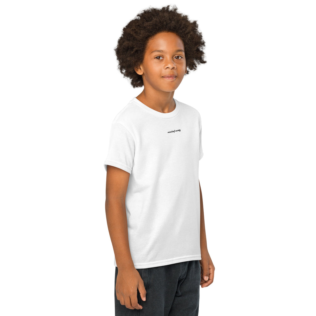 Mischief Society - Sushi Samurai Fight - White Shirt - Kid Side