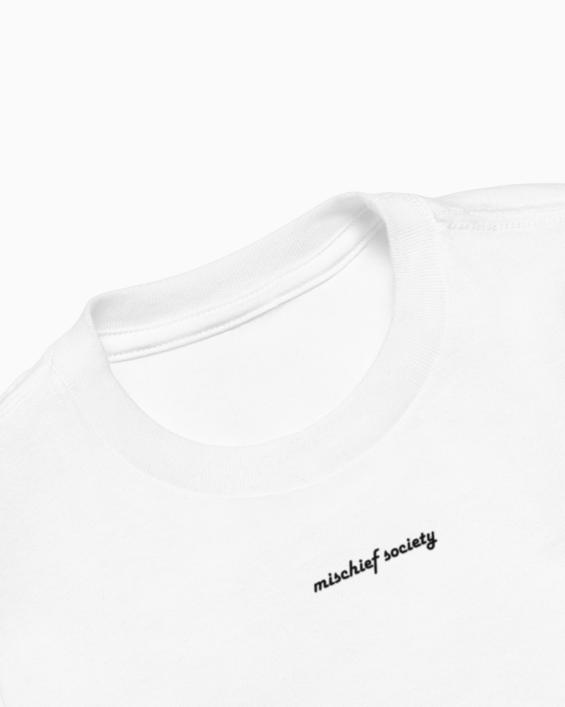 Mischief Society - White Shirt - Graphic T Logo