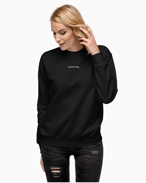 Mischief Society Black Crewneck - Adult - Model - Women