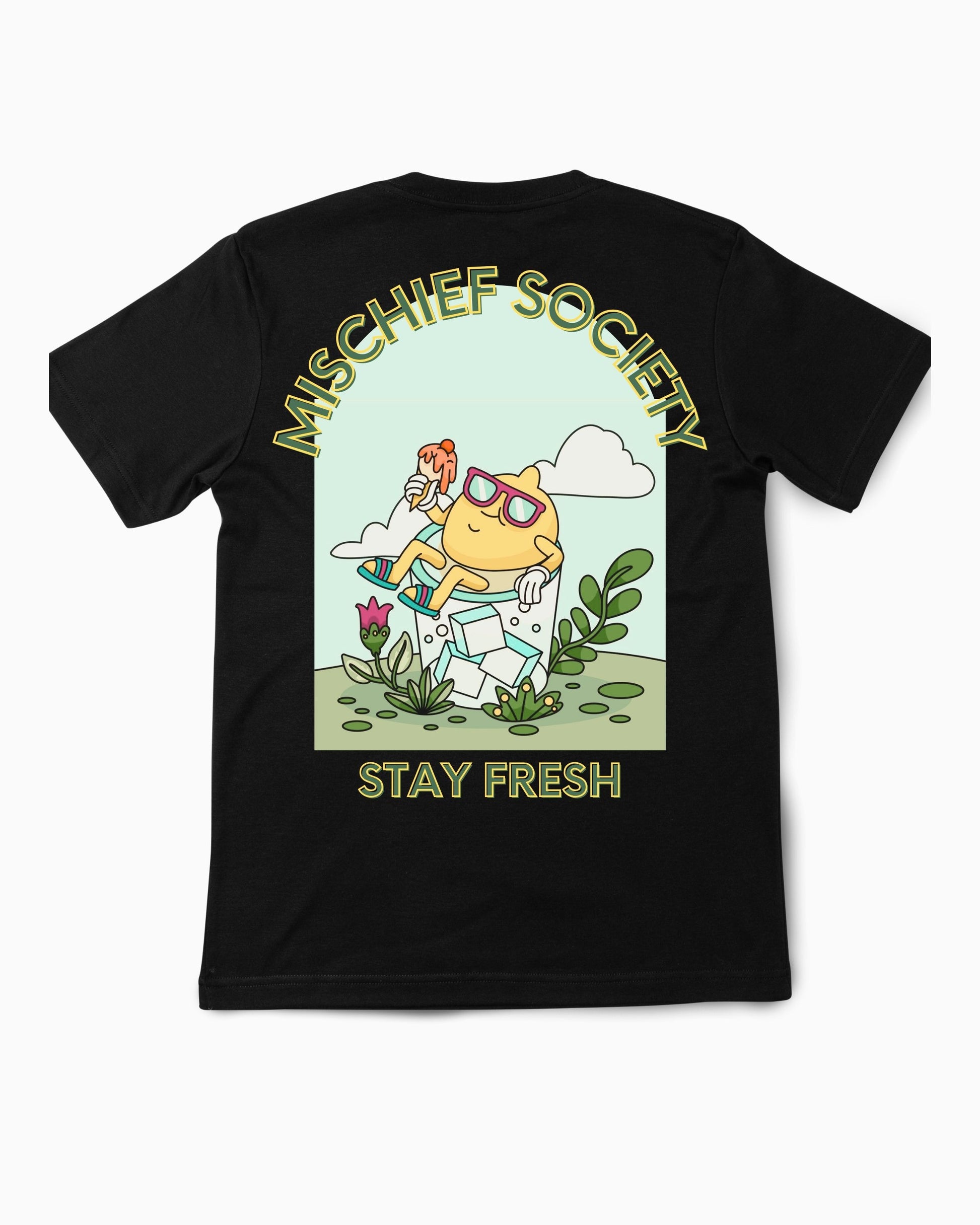Mischief Society Lemon Chillin - Toddler Black Shirt - Back