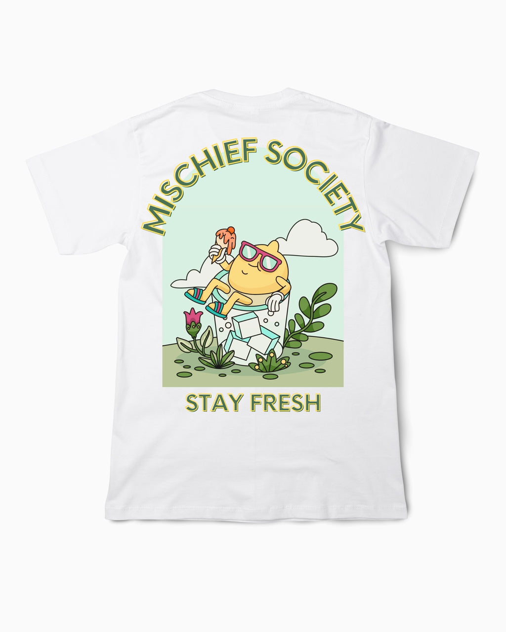 Mischief Society Lemon Chillin - Toddler White Shirt - Back