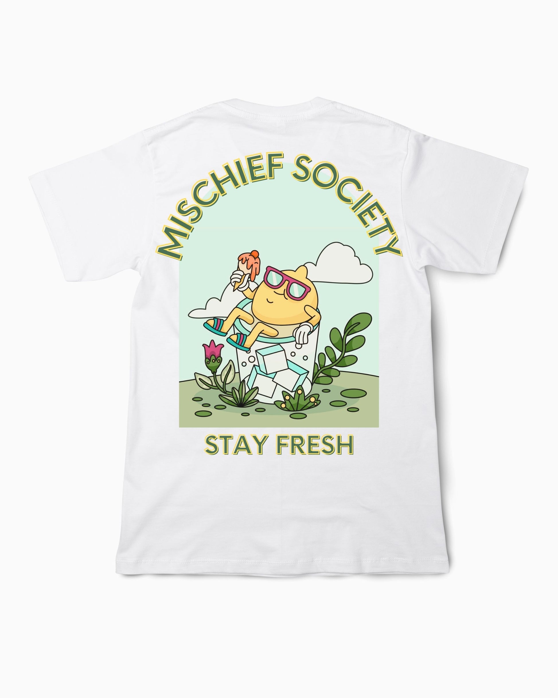 Mischief Society Lemon Chillin - Toddler White Shirt - Back