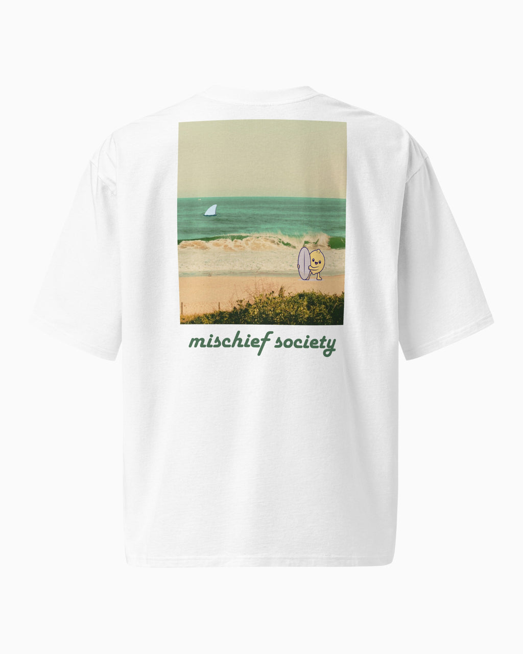 Mischief Society Lemon Surf - Adult White Shirt - Back
