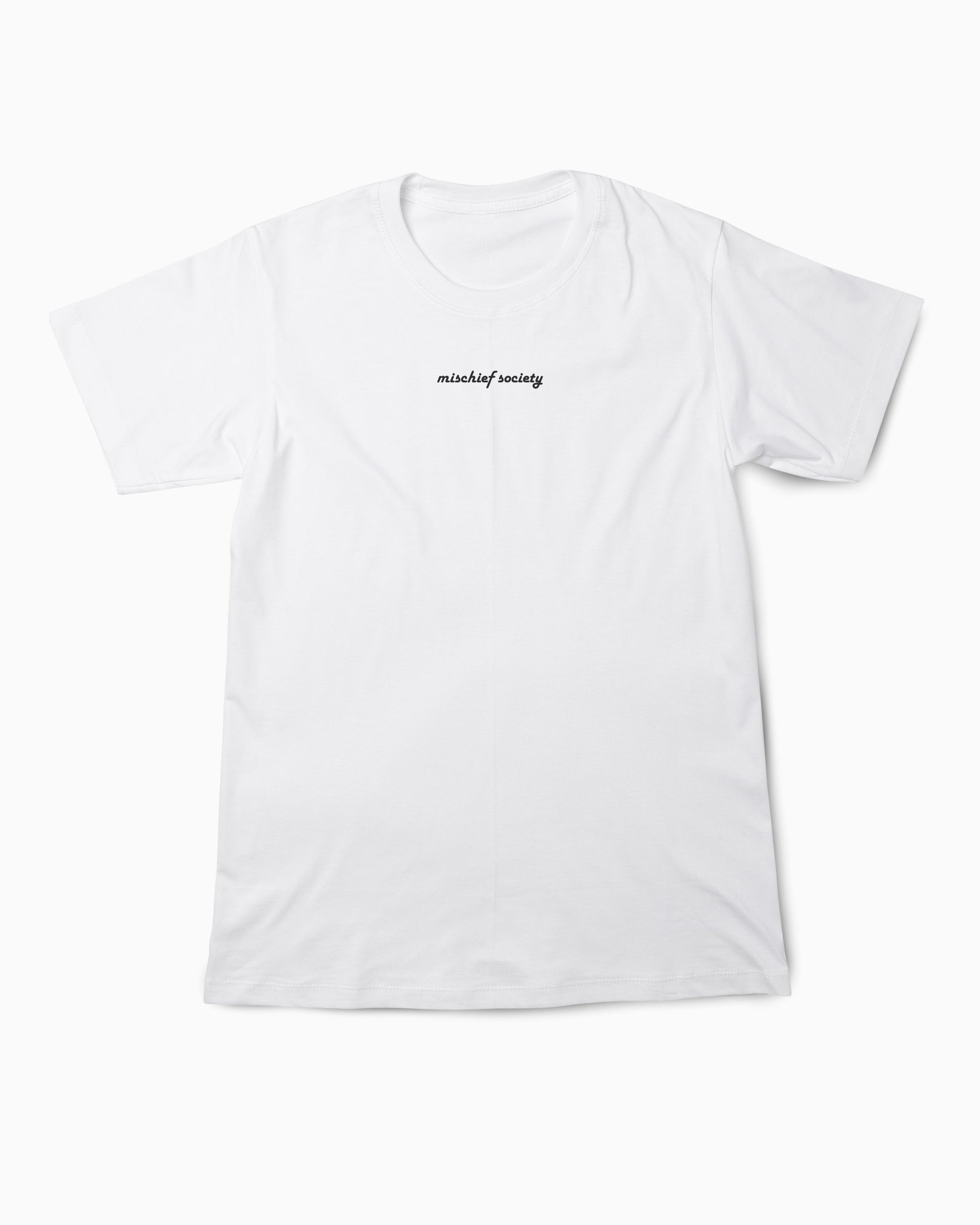 Mischief Society Pizza Walk - Toddler White Shirt - Front