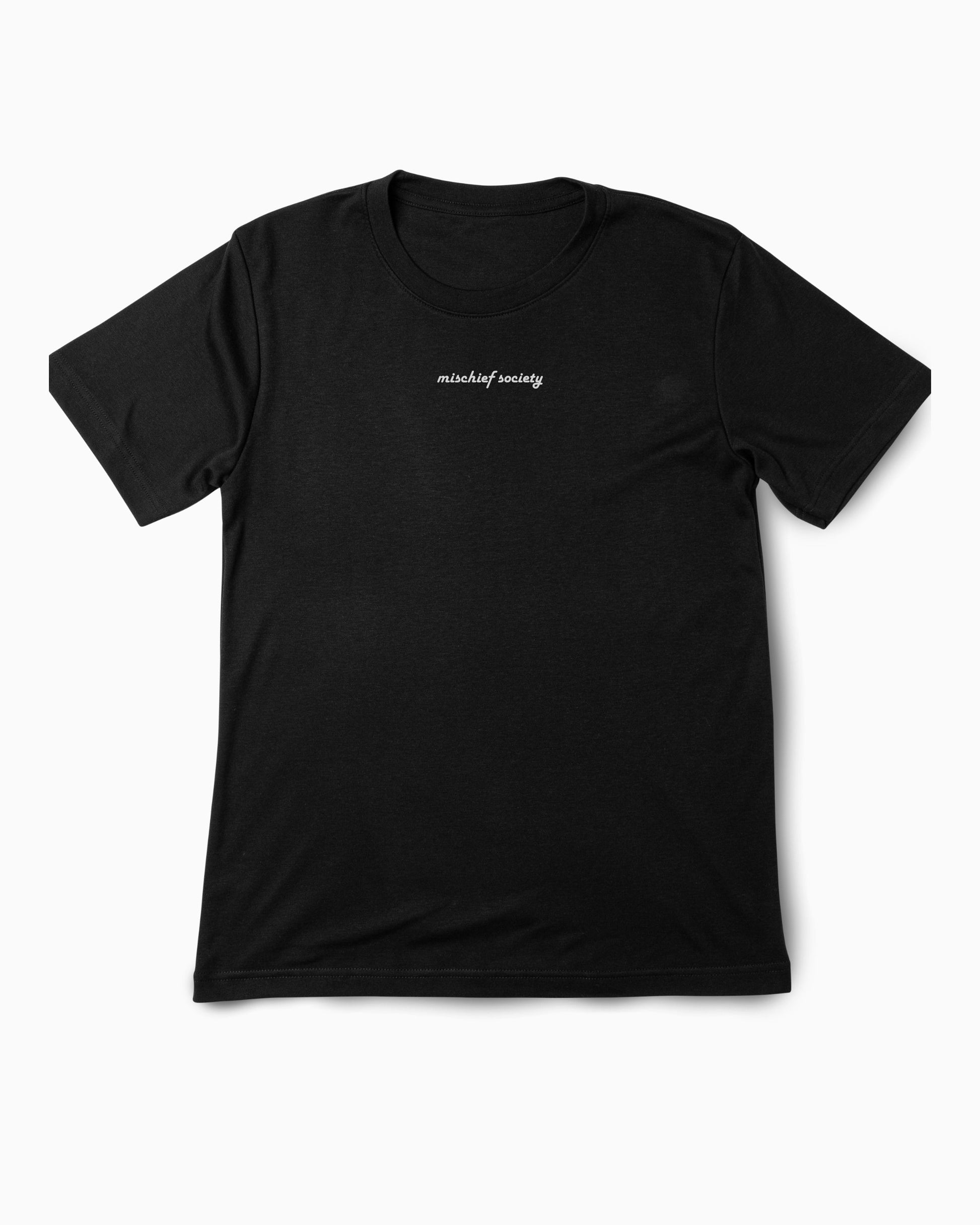 Mischief Society Shark Bite - Toddler Black Shirt - Front