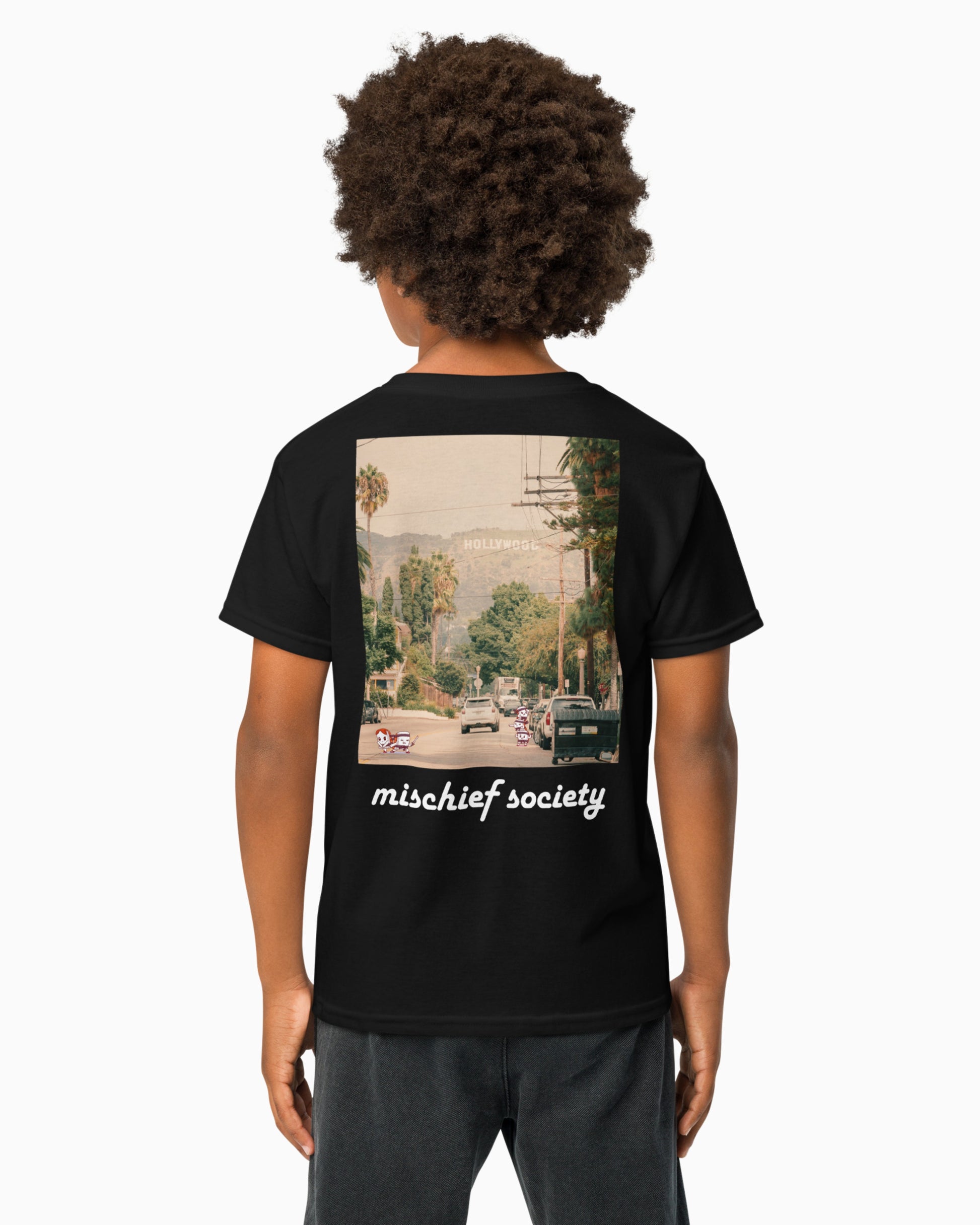 Mischief Society Street Sushi - Kid Black Shirt - Back Boy