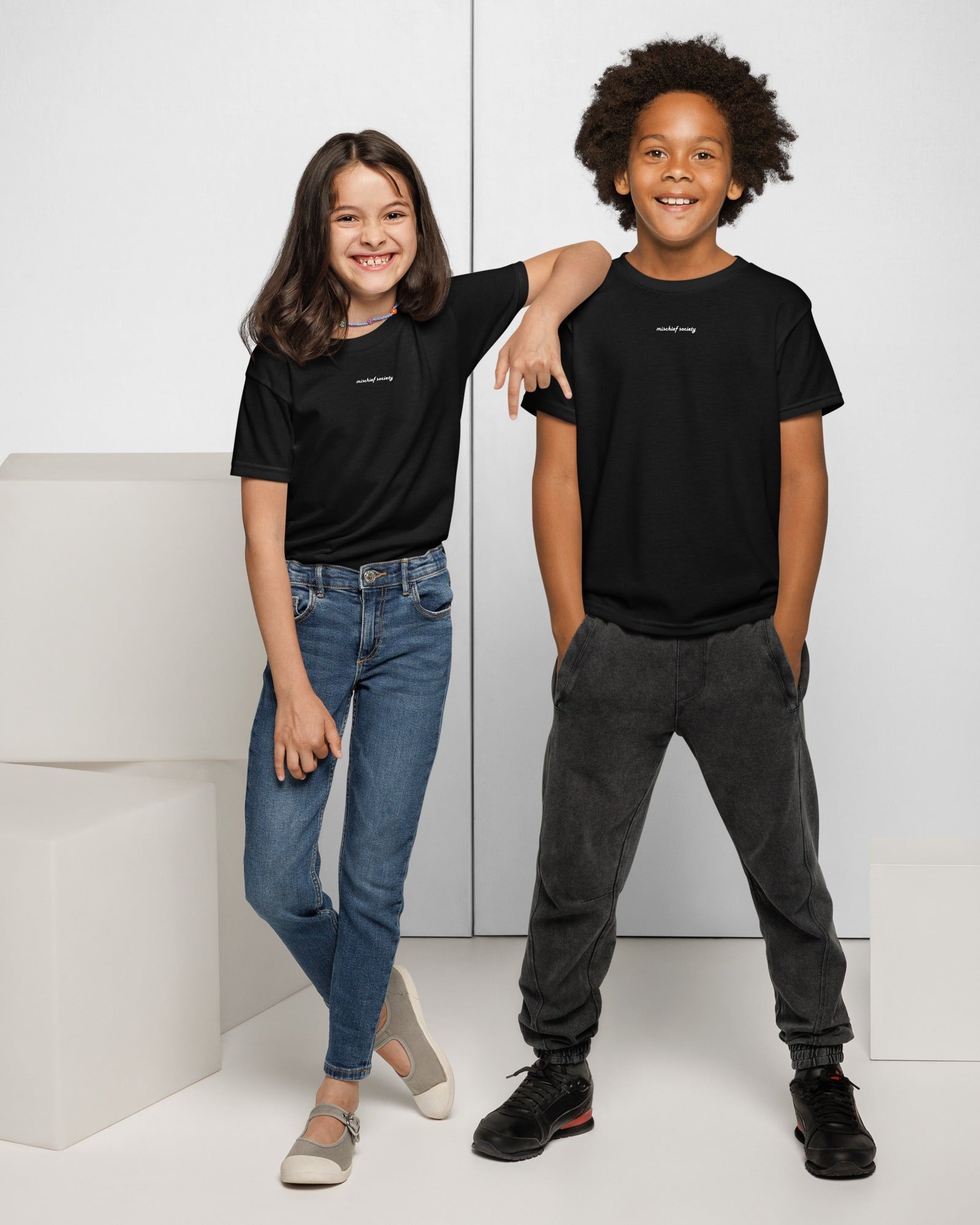 Mischief Society Street Sushi - Kids Black Shirt - Front Boy/Girl