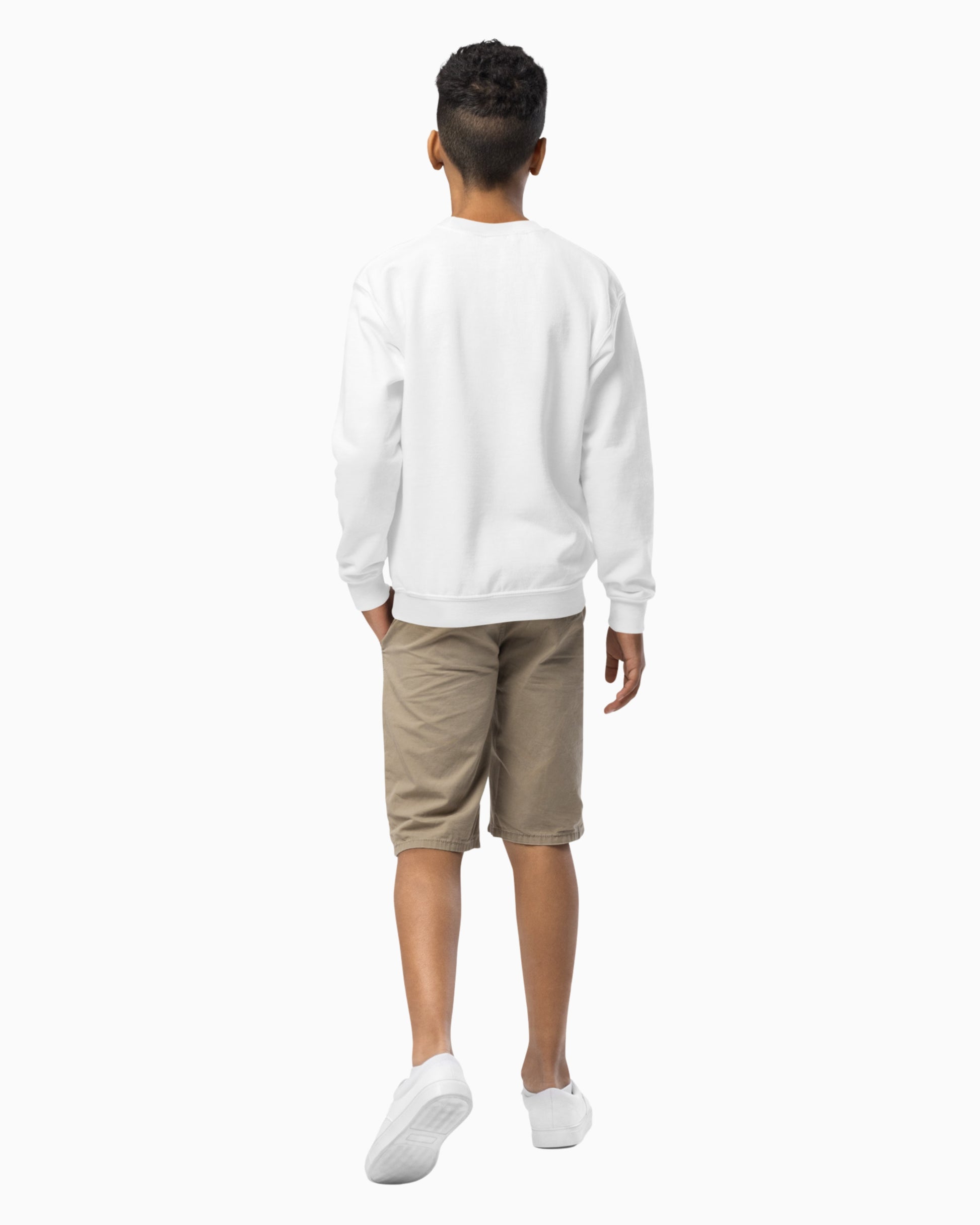 Mischief Society White Crewneck - Kid - Model - Back