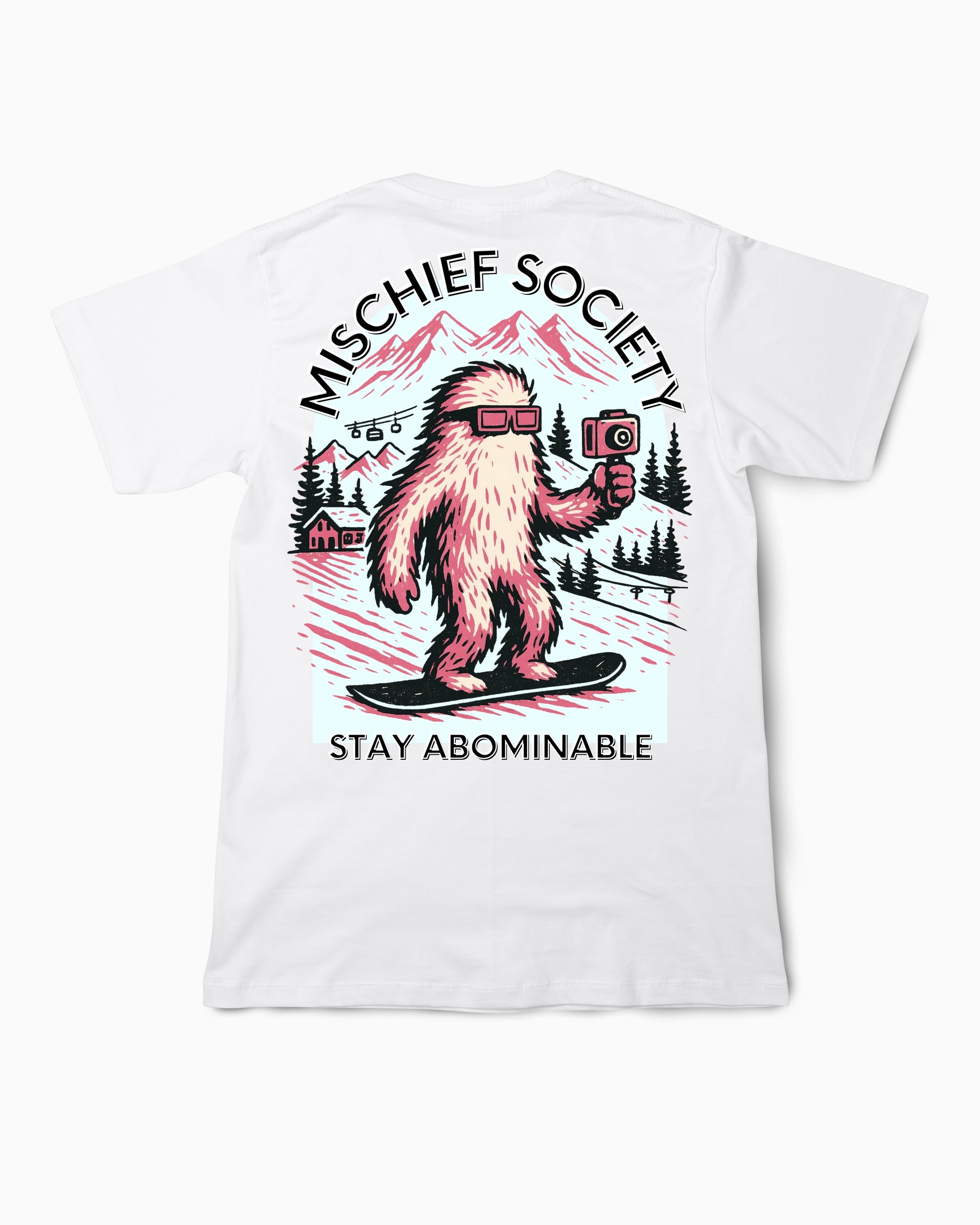Mischief Society Stay Abominable Yeti - White Shirt - Back