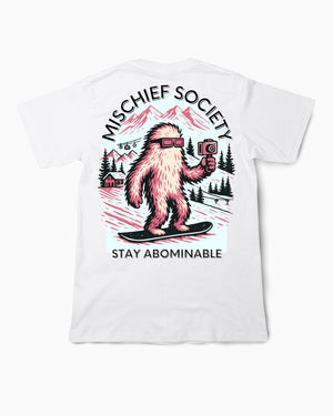 Mischief Society Stay Abominable Yeti - White Shirt - Back